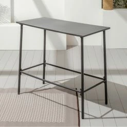 Tout neuf 💯 OVIALA Palavas - Table Haute à Manger En Métal Gris - Gris 🔔 -Table haute Boutique 25994754 2