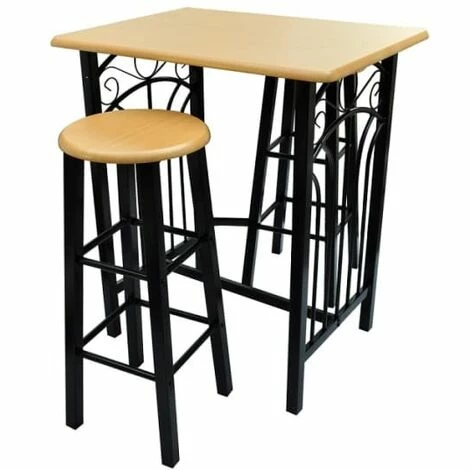 Meilleur prix 👏 TRUE DEAL Lot D'une Table Haute De Bar Avec 2 Tabourets ''phoenix'' 🛒 4 Meilleur prix 👏 TRUE DEAL Lot D'une Table Haute De Bar Avec 2 Tabourets ''phoenix'' 🛒 – Image 2