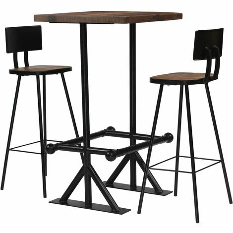 Meilleure vente ✔️ TRUE DEAL Mobilier De Bar 3 Pcs Bois De Récupération Massif 🔥 3 Meilleure vente ✔️ TRUE DEAL Mobilier De Bar 3 Pcs Bois De Récupération Massif 🔥