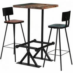 Les meilleures critiques de ⌛ TRUE DEAL Mobilier De Bar 3 Pcs Bois De Récupération Massif Multicolore 👍