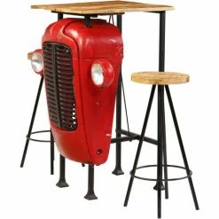 Nouveau 🌟 TRUE DEAL Meuble De Bar 3 Pcs Bois Massif De Manguier 60x60x107 Cm 💯