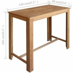 Offres 👏 TRUE DEAL Table Et Tabourets De Bar 5 Pcs Bois D'acacia Massif 🤩 -Table haute Boutique 26223024 5