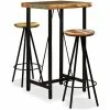Meilleur prix 😍 TRUE DEAL Ensemble De Bar 3 Pcs Bois De Récupération Massif ⭐ -Table haute Boutique 26265599 1