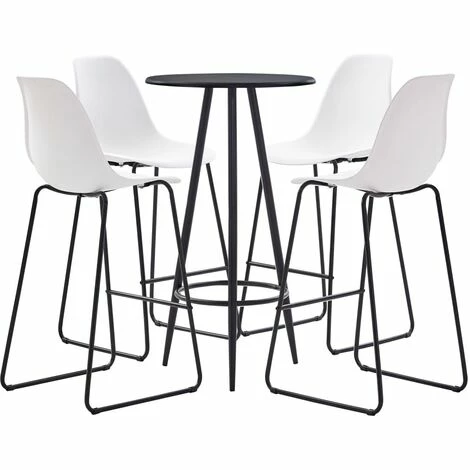 Remise ✔️ TRUE DEAL Ensemble De Bar 5 Pcs Plastique Blanc 🎉 3 Remise ✔️ TRUE DEAL Ensemble De Bar 5 Pcs Plastique Blanc 🎉