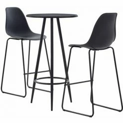 Offres 🧨 TRUE DEAL Ensemble De Bar 3 Pcs Plastique Noir 💯