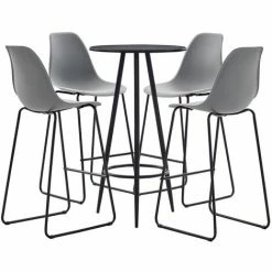 Offres 🌟 TRUE DEAL Ensemble De Bar 5 Pcs Plastique Gris 💯