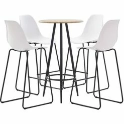 Budget 👍 TRUE DEAL Ensemble De Bar 5 Pcs Plastique Blanc 😉