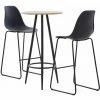 Sortie ⭐ TRUE DEAL Ensemble De Bar 3 Pcs Plastique Noir 🔔 -Table haute Boutique 26269127 1