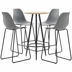 Offres 👏 TRUE DEAL Ensemble De Bar 5 Pcs Plastique Gris 🥰
