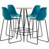 Meilleur prix ❤️ TRUE DEAL Ensemble De Bar 5 Pcs Plastique Turquoise 👏 -Table haute Boutique 26269133 1
