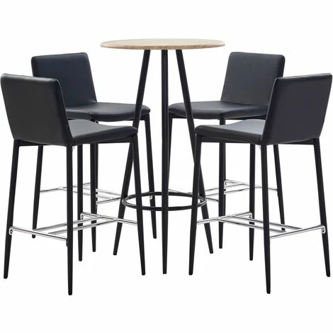 Offres ⭐ TRUE DEAL Ensemble De Bar 5 Pcs Similicuir Noir 👍 3 Offres ⭐ TRUE DEAL Ensemble De Bar 5 Pcs Similicuir Noir 👍