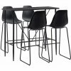 Budget 😍 TRUE DEAL Ensemble De Bar 5 Pcs Plastique Noir 💯 -Table haute Boutique 26269176 1