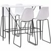 Budget ⌛ TRUE DEAL Ensemble De Bar 5 Pcs Plastique Blanc ⌛