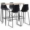 Budget 🎉 TRUE DEAL Ensemble De Bar 5 Pcs Plastique Noir 🔥 -Table haute Boutique 26269222 1
