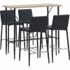 Nouveau 🧨 TRUE DEAL Ensemble De Bar 5 Pcs Similicuir Noir 🛒 -Table haute Boutique 26269230 1