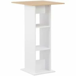 Nouveau 🛒 TRUE DEAL Table De Bar Blanc 60x60x110 Cm 😍