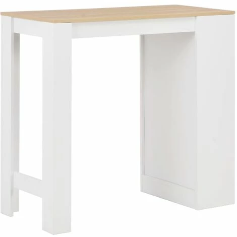 Top 10 🎉 TRUE DEAL Table De Bar Avec étagère Blanc 110x50x103 Cm 🥰 5 Top 10 🎉 TRUE DEAL Table De Bar Avec étagère Blanc 110x50x103 Cm 🥰 – Image 3