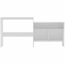 Offres ✔️ TRUE DEAL Table De Bar Avec 2 Dessus De Table Blanc 130 X 40 X 120 Cm 🎉 -Table haute Boutique 26269539 3