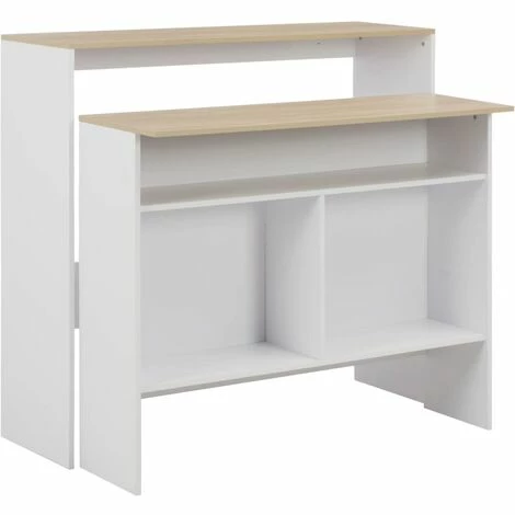 Top 10 😍 TRUE DEAL Table De Bar Avec 2 Dessus De Table Blanc Et Chêne 130x40x120cm 🧨 3 Top 10 😍 TRUE DEAL Table De Bar Avec 2 Dessus De Table Blanc Et Chêne 130x40x120cm 🧨