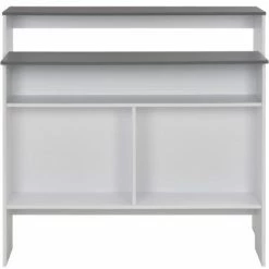 Meilleure vente 🌟 TRUE DEAL Table De Bar Avec 2 Dessus De Table Blanc Et Gris 130x40x120 Cm 🎉 -Table haute Boutique 26269554 5