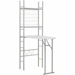 Meilleure vente 🥰 TRUE DEAL Ensemble à Dîner Pliant 3 Pcs Et étagère De Rangement MDF Acier 💯 -Table haute Boutique 26273926 3