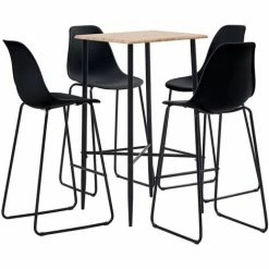 Nouveau 😍 TRUE DEAL Ensemble De Bar 5 Pcs Plastique Noir ❤️