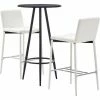 Top 10 🛒 YOUTHUP Ensemble De Bar 3 Pcs Similicuir Blanc - Blanc 💯 -Table haute Boutique 26528452 1