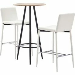 Tout neuf ✔️ YOUTHUP Ensemble De Bar 3 Pcs Similicuir Blanc - Blanc ⭐
