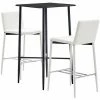 Vente flash 🔥 YOUTHUP Ensemble De Bar 3 Pcs Similicuir Blanc - Blanc 🔥 -Table haute Boutique 26528627 1