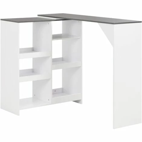 De gros 🌟 YOUTHUP Table De Bar Avec Tablette Amovible Blanc 138 X 40 X 120 Cm - Blanc 🧨 3 De gros 🌟 YOUTHUP Table De Bar Avec Tablette Amovible Blanc 138 X 40 X 120 Cm - Blanc 🧨