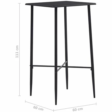 Le moins cher ❤️ YOUTHUP Table De Bar Noir 60x60x111 Cm MDF - Noir ✨ 7 Le moins cher ❤️ YOUTHUP Table De Bar Noir 60x60x111 Cm MDF - Noir ✨ – Image 5