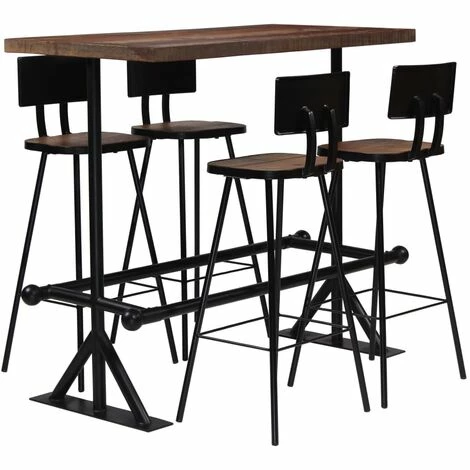 Acheter 😀 TRUE DEAL Mobilier De Bar 5 Pcs Bois De Récupération Massif 🔥 3 Acheter 😀 TRUE DEAL Mobilier De Bar 5 Pcs Bois De Récupération Massif 🔥