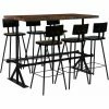 Sortie 🥰 TRUE DEAL Mobilier De Bar 7 Pcs Bois De Récupération Massif Multicolore 👏 -Table haute Boutique 26660687 1