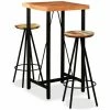 Sortie ⌛ TRUE DEAL Ensemble De Bar 3 Pcs Bois D'acacia Massif Et De Récupération 🛒 -Table haute Boutique 26661155 1