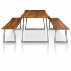 Les meilleures critiques de ❤️ TRUE DEAL Mobilier à Dîner 3 Pcs Bois D'acacia Massif Marron 🎉 -Table haute Boutique 26661254 3