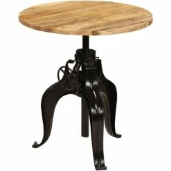 Tout neuf 🤩 TRUE DEAL Table De Bar Bois De Manguier Massif 75 X (76-110) Cm 😀