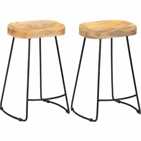 Le moins cher 😉 ASUPERMALL Tabourets De Bar Gavin 2 Pcs Bois De Manguier Massif 🌟 3 Le moins cher 😉 ASUPERMALL Tabourets De Bar Gavin 2 Pcs Bois De Manguier Massif 🌟