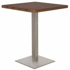 Meilleure affaire ✨ SIX Table De Bar - Table Bistrot En MDF Aspect Bois De Noyer 60x60x75 🥰