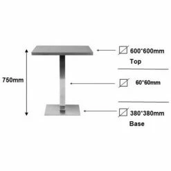 Le moins cher ✨ SIX Table De Bar - Table Bistrot Noire 60x60x75 👍 -Table haute Boutique 26744891 3