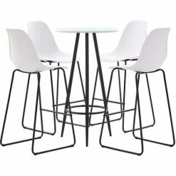 Vente flash 💯 TRUE DEAL Ensemble De Bar 5 Pcs Plastique Blanc 😉