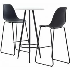 Bon marché ⌛ TRUE DEAL Ensemble De Bar 3 Pcs Plastique Noir 💯