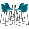Grosses soldes 😀 TRUE DEAL Ensemble De Bar 5 Pcs Plastique Turquoise 👍 -Table haute Boutique 26764725 1