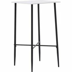 Promo 😀 TRUE DEAL Table De Bar Blanc 60 X 60 X 111 Cm MDF 🔔