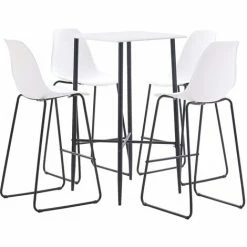 Budget 🌟 TRUE DEAL Ensemble De Bar 5 Pcs Plastique Blanc 👏