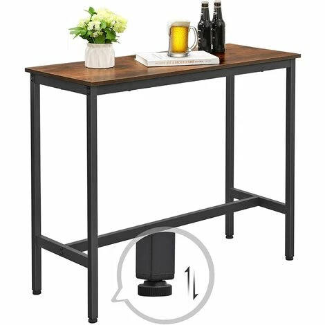 Top 10 ✨ VASAGLE Table De Bar, Table Haute Fine, Table De Cuisine, Table De Salle à Manger, Avec Cadre Métallique Robuste, 100 X 40 X 90 Cm, Montage Facile, Style Industriel, Marron Rustique Et Noir Par SONGMICS LBT10X - Marron Rustique Et Noir 🛒 4 Top 10 ✨ VASAGLE Table De Bar, Table Haute Fine, Table De Cuisine, Table De Salle à Manger, Avec Cadre Métallique Robuste, 100 X 40 X 90 Cm, Montage Facile, Style Industriel, Marron Rustique Et Noir Par SONGMICS LBT10X - Marron Rustique Et Noir 🛒 – Image 2
