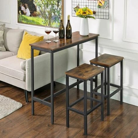 Top 10 ✨ VASAGLE Table De Bar, Table Haute Fine, Table De Cuisine, Table De Salle à Manger, Avec Cadre Métallique Robuste, 100 X 40 X 90 Cm, Montage Facile, Style Industriel, Marron Rustique Et Noir Par SONGMICS LBT10X - Marron Rustique Et Noir 🛒 5 Top 10 ✨ VASAGLE Table De Bar, Table Haute Fine, Table De Cuisine, Table De Salle à Manger, Avec Cadre Métallique Robuste, 100 X 40 X 90 Cm, Montage Facile, Style Industriel, Marron Rustique Et Noir Par SONGMICS LBT10X - Marron Rustique Et Noir 🛒 – Image 3