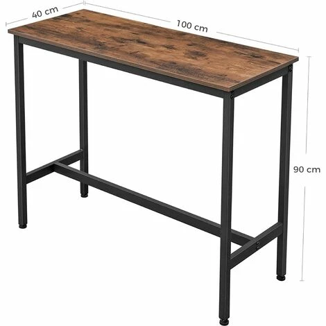 Top 10 ✨ VASAGLE Table De Bar, Table Haute Fine, Table De Cuisine, Table De Salle à Manger, Avec Cadre Métallique Robuste, 100 X 40 X 90 Cm, Montage Facile, Style Industriel, Marron Rustique Et Noir Par SONGMICS LBT10X - Marron Rustique Et Noir 🛒 7 Top 10 ✨ VASAGLE Table De Bar, Table Haute Fine, Table De Cuisine, Table De Salle à Manger, Avec Cadre Métallique Robuste, 100 X 40 X 90 Cm, Montage Facile, Style Industriel, Marron Rustique Et Noir Par SONGMICS LBT10X - Marron Rustique Et Noir 🛒 – Image 5