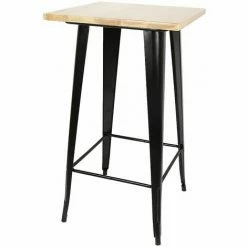 Budget 😉 JEOBEST Table Haute Mange Debout Bar Bistrot Noir 103 Cm Pinède Et Acier - Noir - Couleur Du Bois Naturel ⭐ 11 Budget 😉 JEOBEST Table Haute Mange Debout Bar Bistrot Noir 103 Cm Pinède Et Acier - Noir - Couleur Du Bois Naturel ⭐ -Table haute Boutique 26921985 5