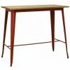 Bon marché 🧨 AUBRY GASPARD Table Haute En Métal Laqué Et Bois D'orme Huilé Rouge - Rouge ✨ -Table haute Boutique 27063242 1