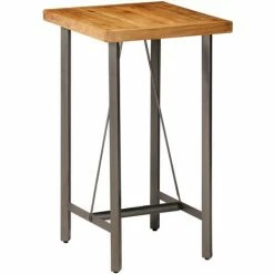 Nouveau 🛒 TRUE DEAL Table De Bar Teck Recyclé Massif 60 X 60 X 107 Cm ✨